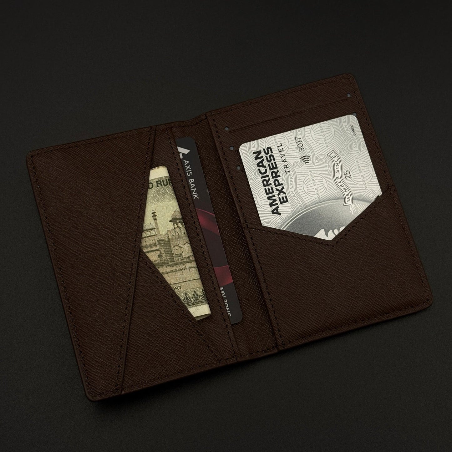 Luxury Fashion Brand Monogram 2-Sided Card Holder Leather Wallet with Box