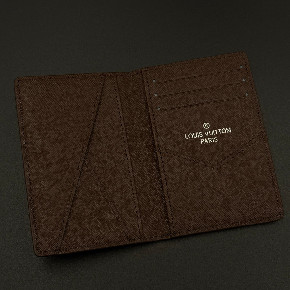 Luxury Fashion Brand Monogram 2-Sided Card Holder Leather Wallet with Box