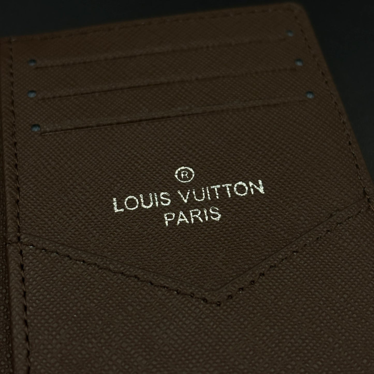 Luxury Fashion Brand Monogram 2-Sided Card Holder Leather Wallet with Box