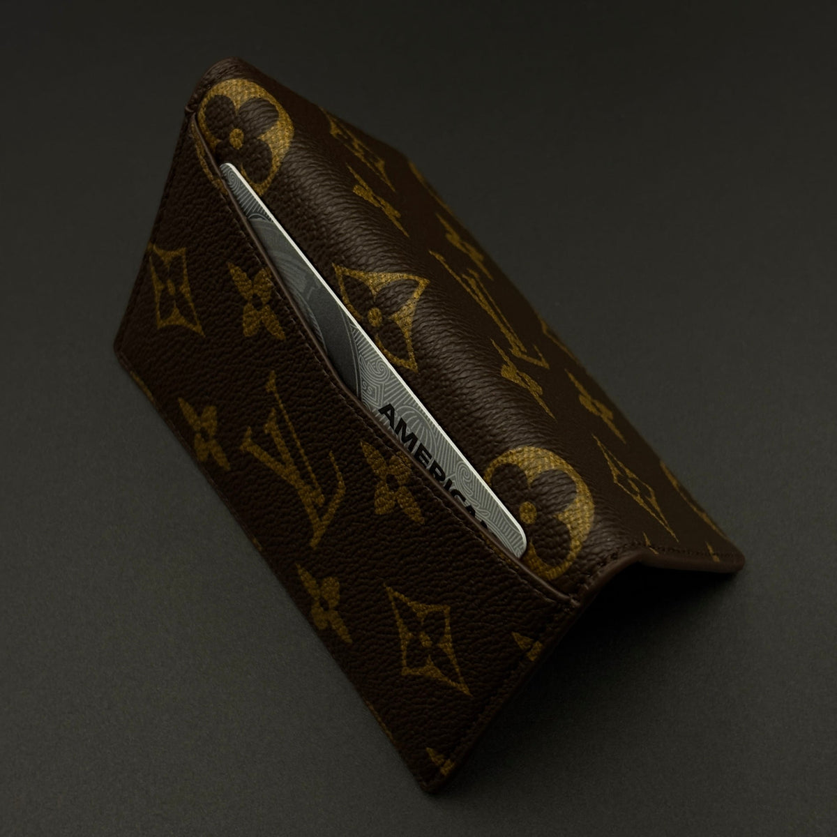 Luxury Fashion Brand Monogram 2-Sided Card Holder Leather Wallet with Box