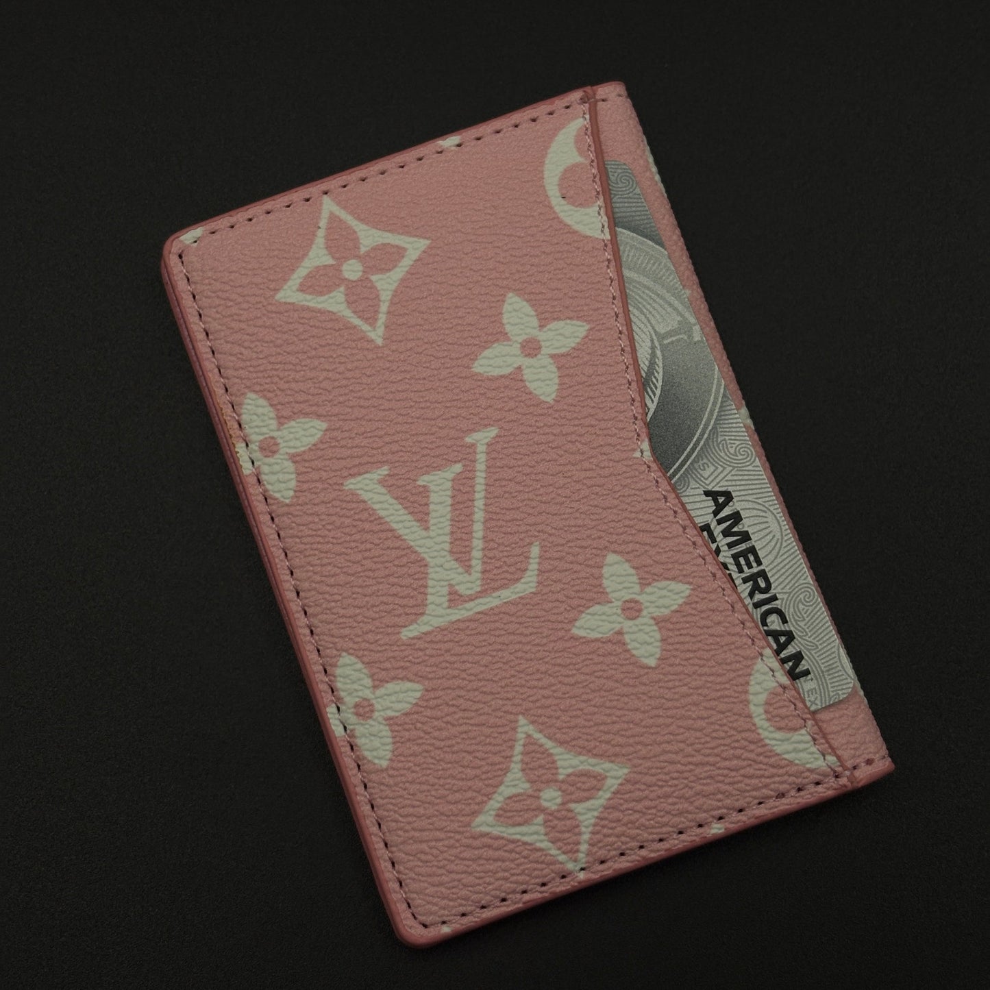 Luxury Fashion Brand Monogram 2-Sided Card Holder Leather Wallet with Box