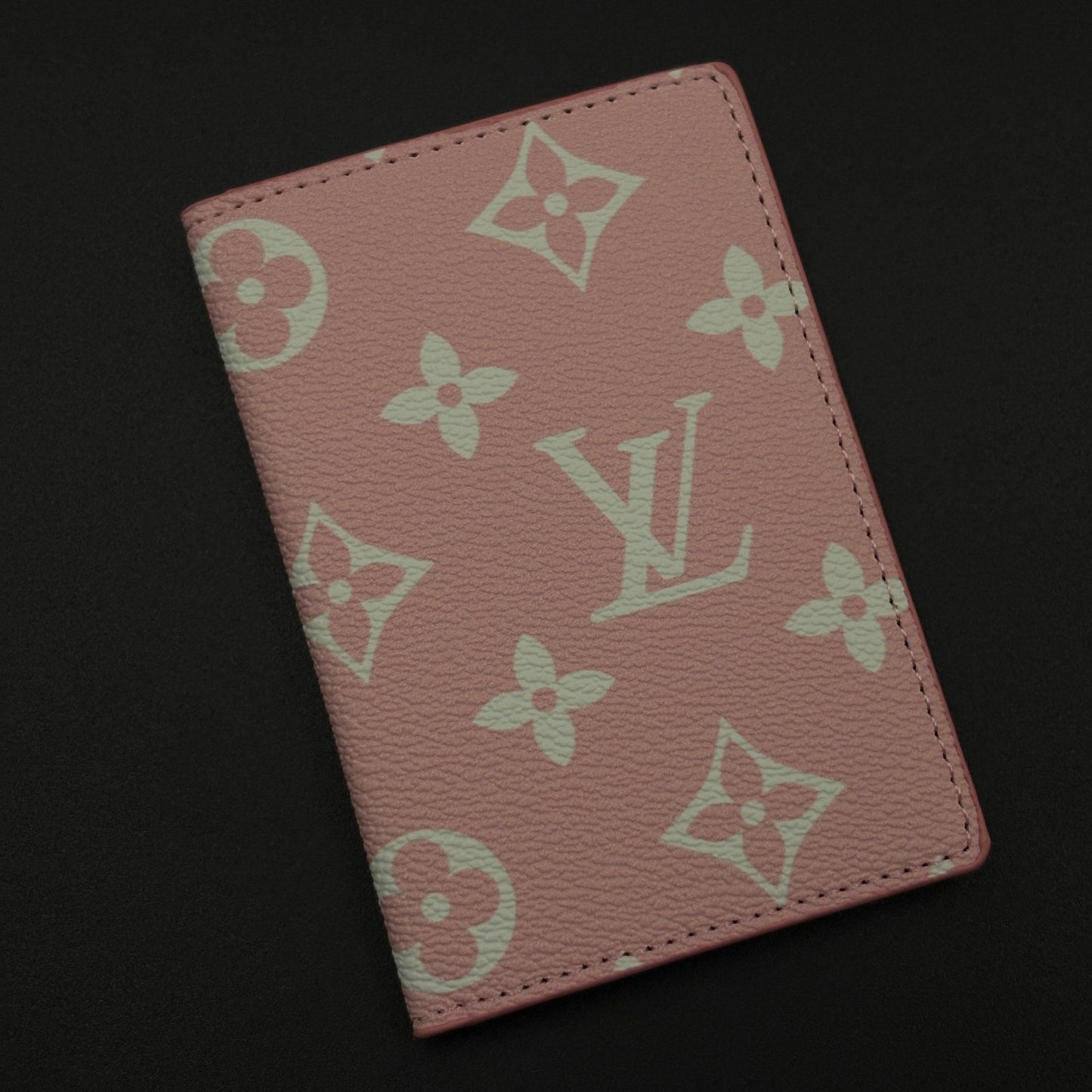 Luxury Fashion Brand Monogram 2-Sided Card Holder Leather Wallet with Box