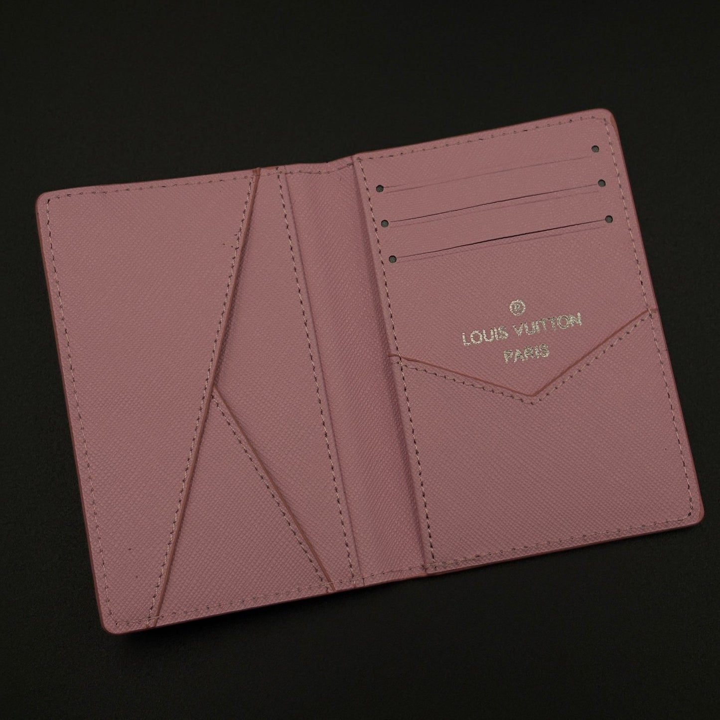 Luxury Fashion Brand Monogram 2-Sided Card Holder Leather Wallet with Box