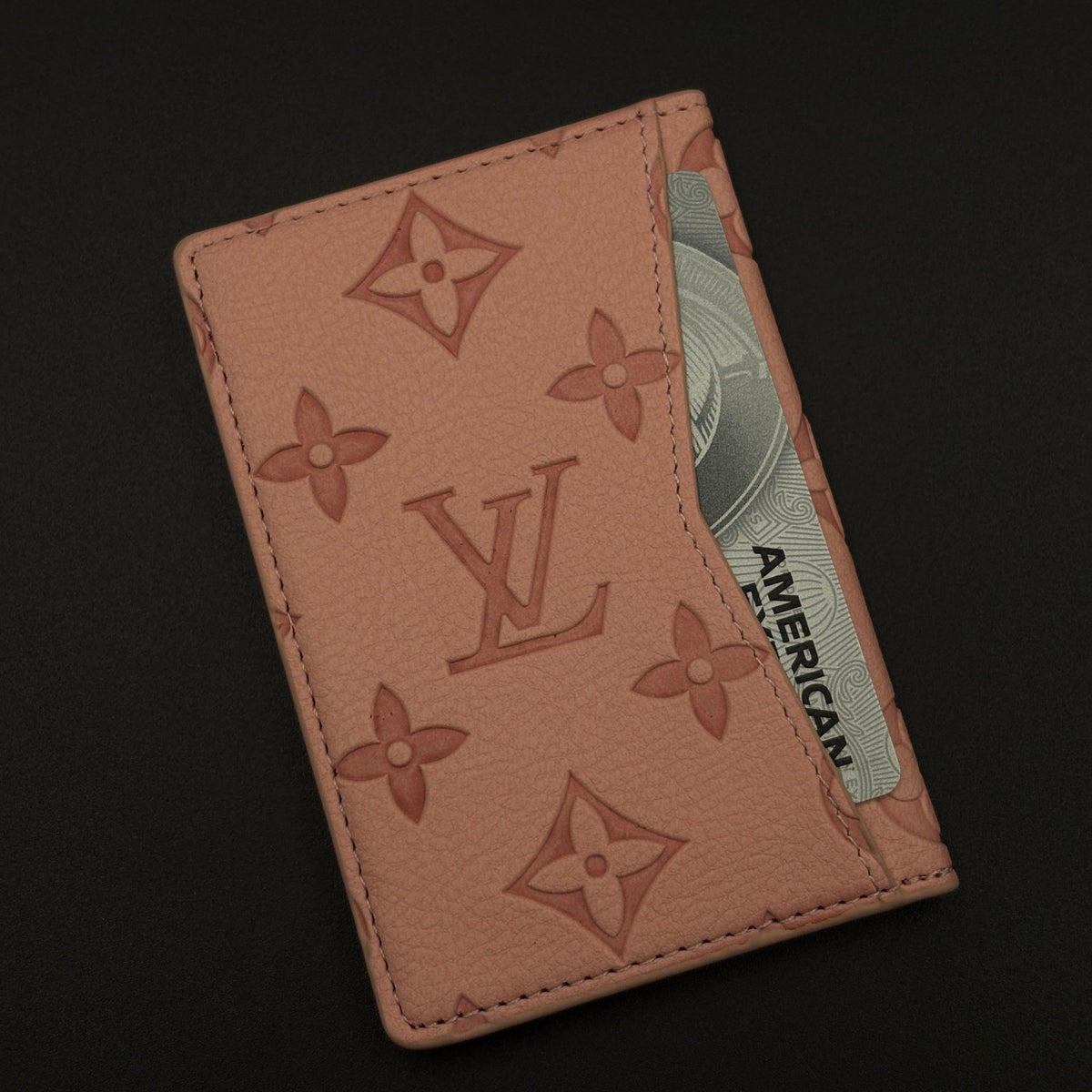 Luxury Fashion Brand Monogram 2-Sided Card Holder Leather Wallet with Box