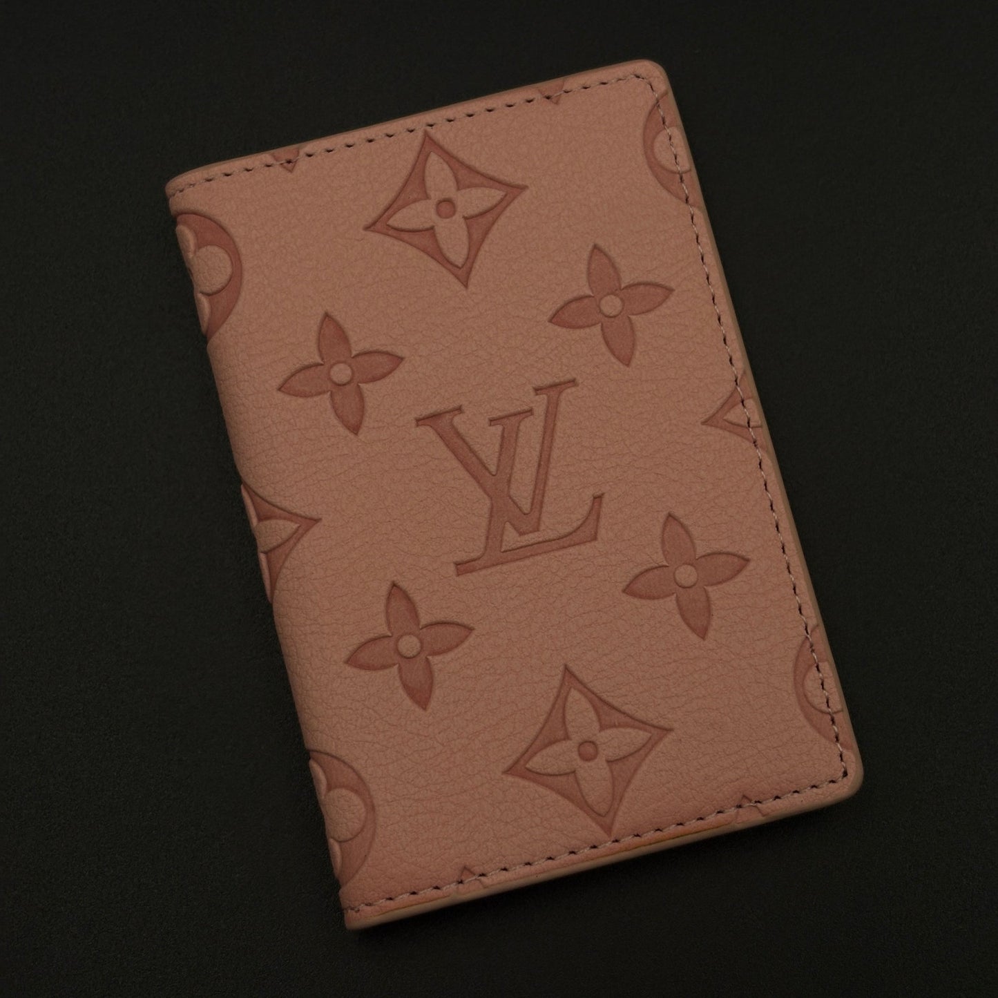 Luxury Fashion Brand Monogram 2-Sided Card Holder Leather Wallet with Box