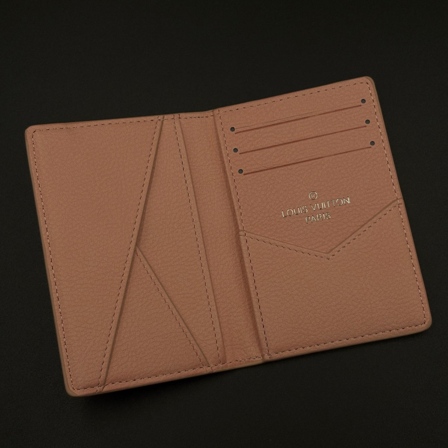 Luxury Fashion Brand Monogram 2-Sided Card Holder Leather Wallet with Box