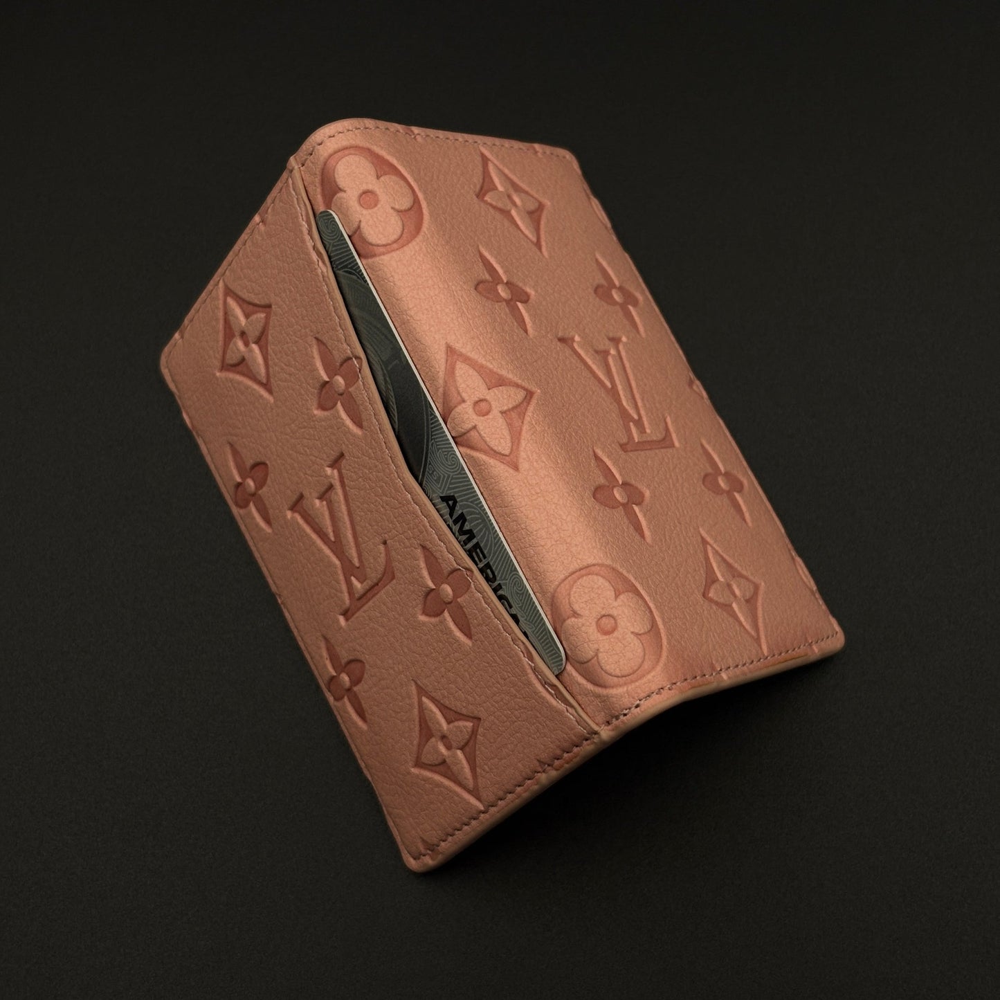 Luxury Fashion Brand Monogram 2-Sided Card Holder Leather Wallet with Box