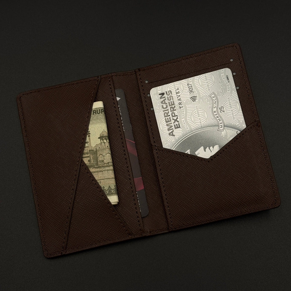 Luxury Fashion Brand Monogram 2-Sided Card Holder Leather Wallet with Box