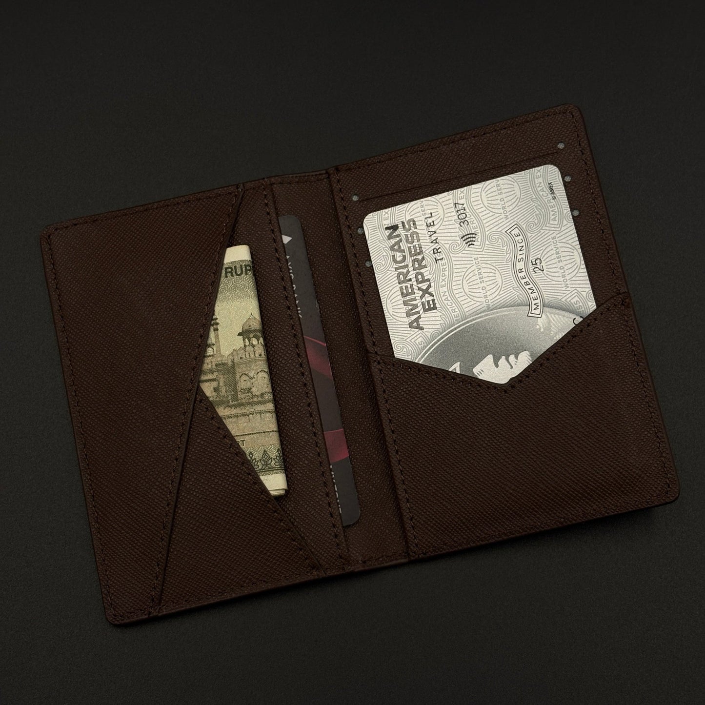 Luxury Fashion Brand Monogram 2-Sided Card Holder Leather Wallet with Box