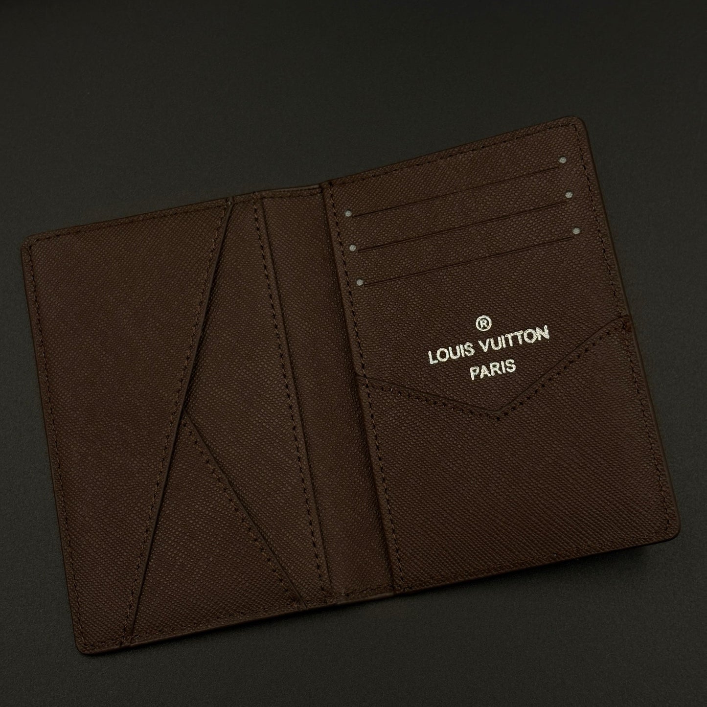 Luxury Fashion Brand Monogram 2-Sided Card Holder Leather Wallet with Box