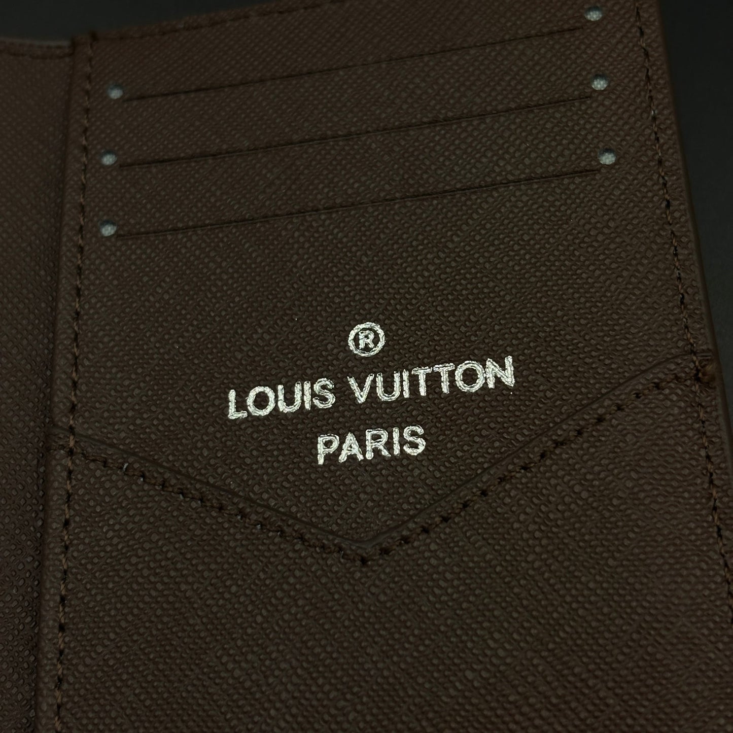 Luxury Fashion Brand Monogram 2-Sided Card Holder Leather Wallet with Box