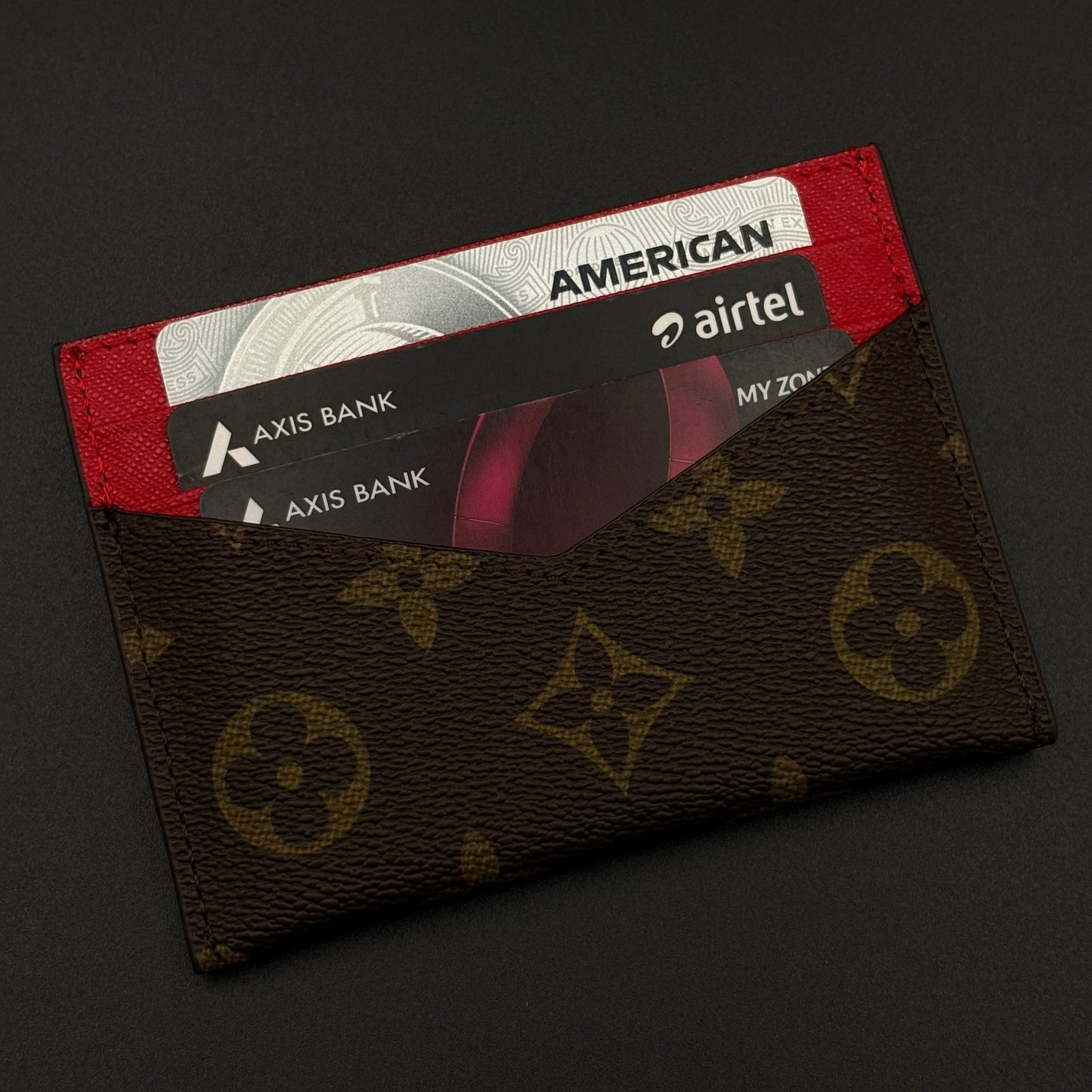Luxury Fashion Brand Monogram 2-Sided Card Holder Wallet with Box