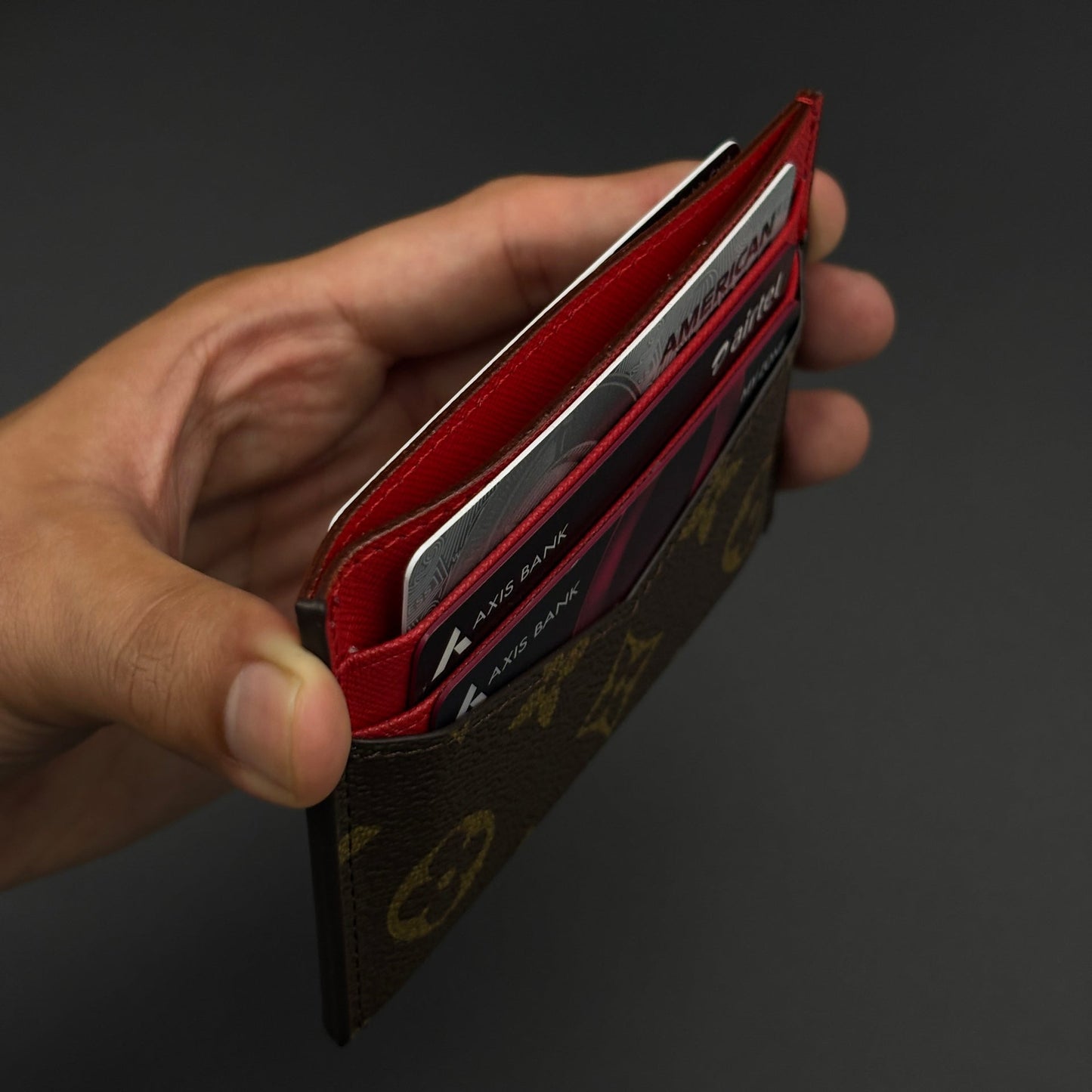 Luxury Fashion Brand Monogram 2-Sided Card Holder Wallet with Box