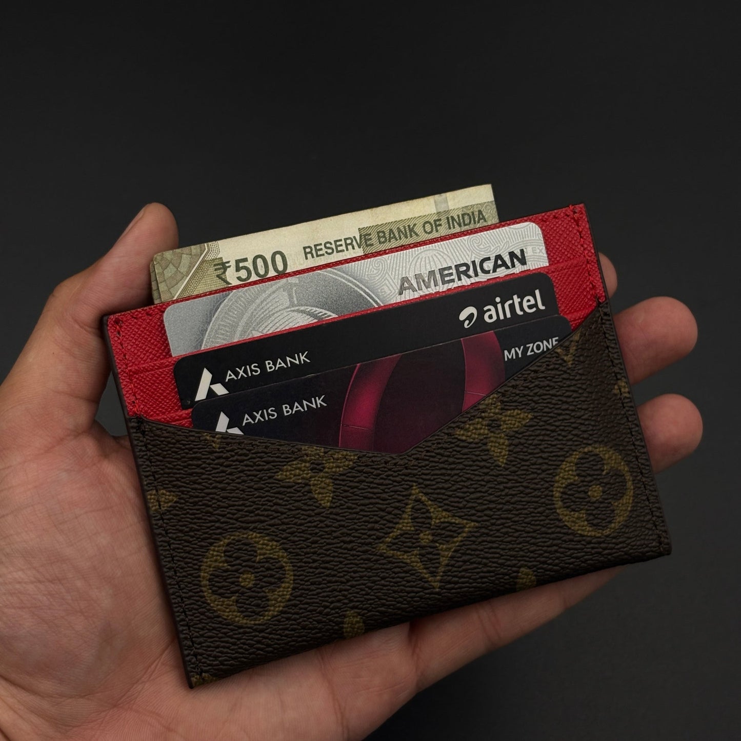 Luxury Fashion Brand Monogram 2-Sided Card Holder Wallet with Box