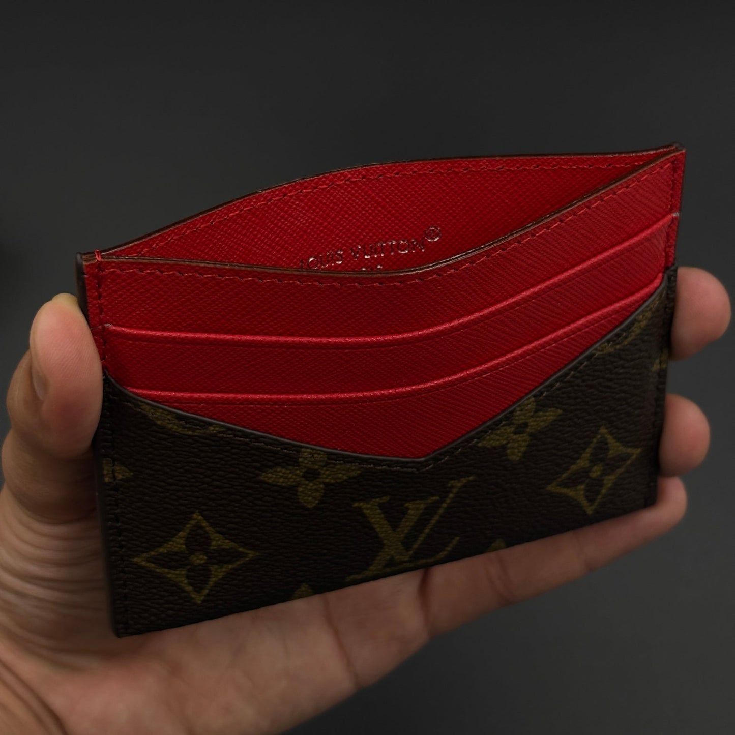 Luxury Fashion Brand Monogram 2-Sided Card Holder Wallet with Box