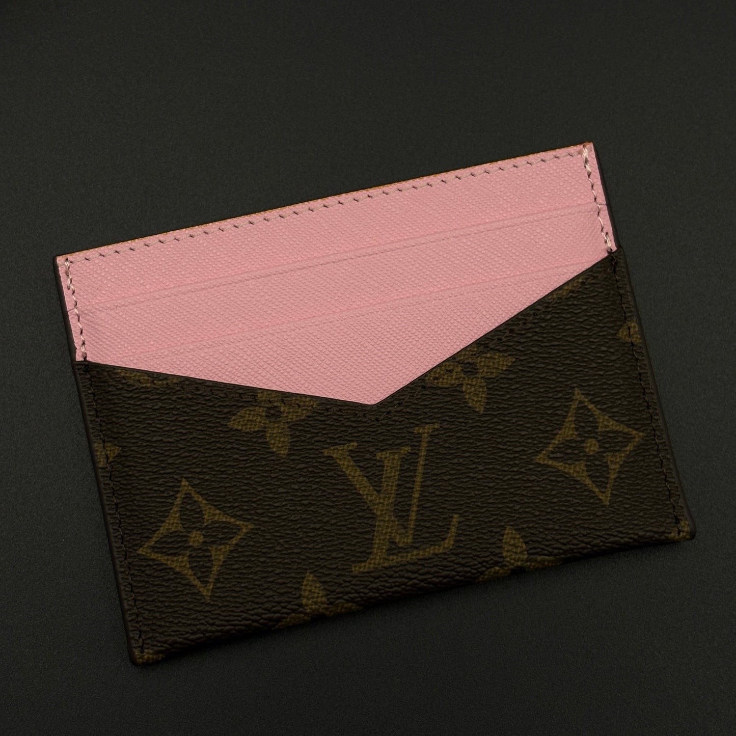 Luxury Fashion Brand Monogram 2-Sided Card Holder Wallet with Box