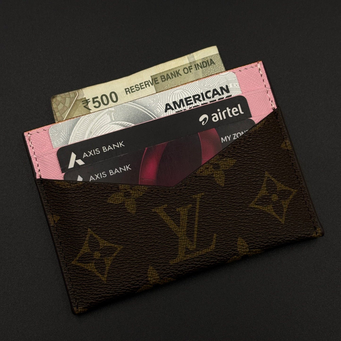 Luxury Fashion Brand Monogram 2-Sided Card Holder Wallet with Box