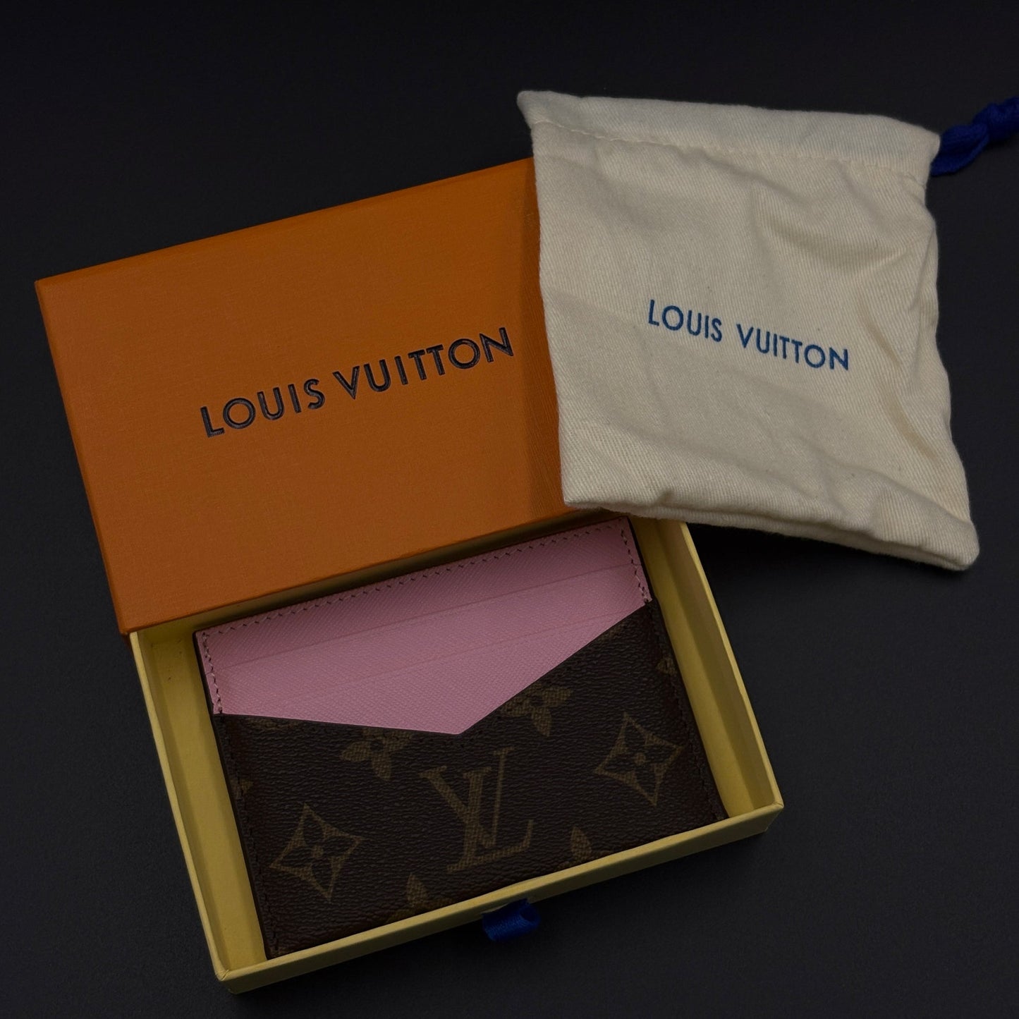 Luxury Fashion Brand Monogram 2-Sided Card Holder Wallet with Box