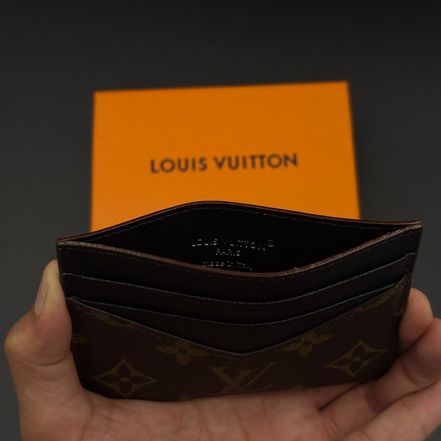 Luxury Fashion Brand Monogram 2-Sided Card Holder Wallet with Box