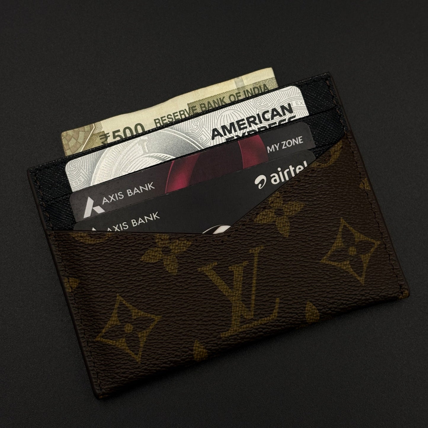Luxury Fashion Brand Monogram 2-Sided Card Holder Wallet with Box