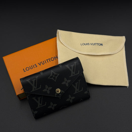 Luxury Fashion Brand Monogram Card Holder Wallet with Flap Closure with Box