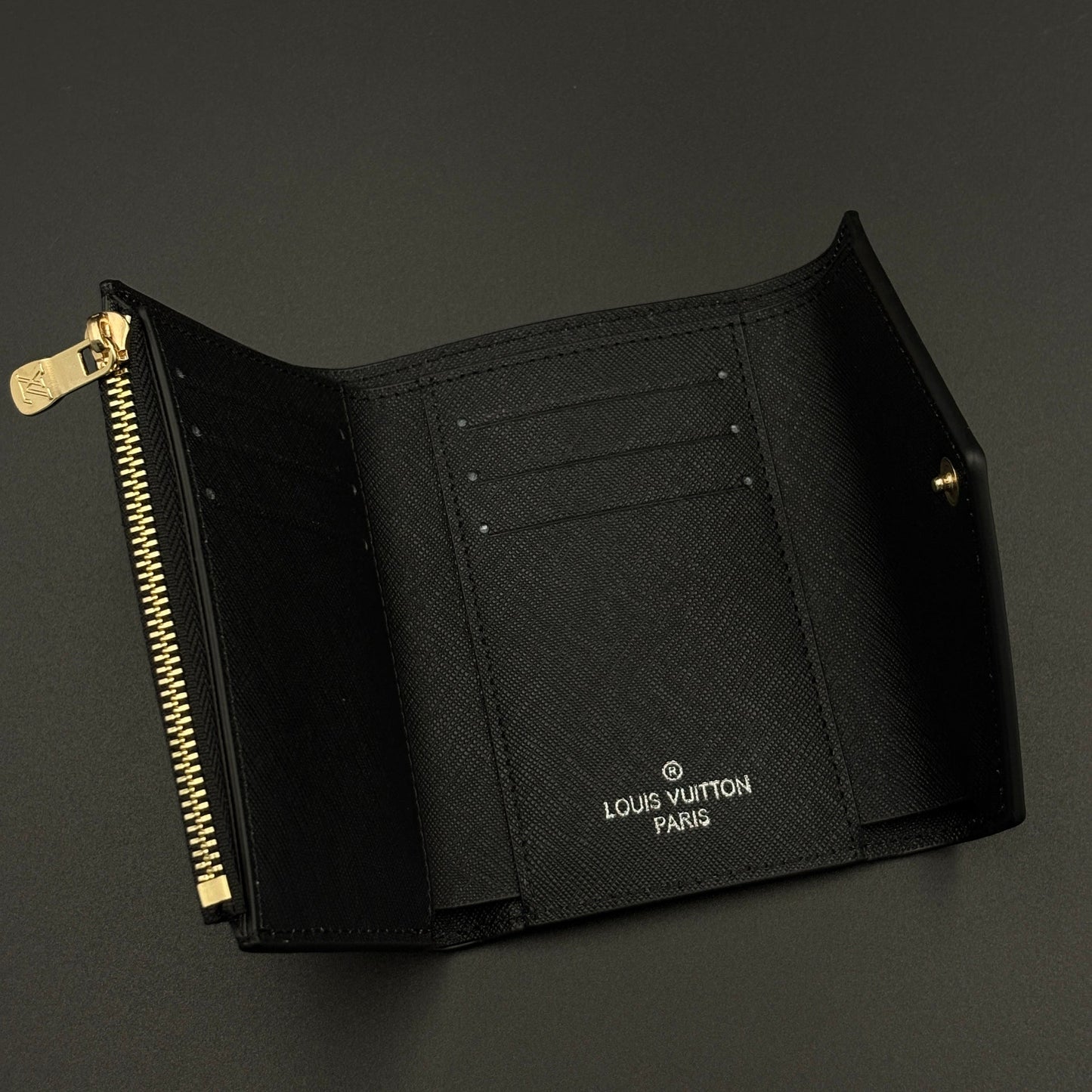 Luxury Fashion Brand Monogram Card Holder Wallet with Flap Closure with Box