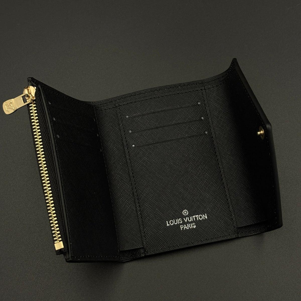 Luxury Fashion Brand Monogram Card Holder Wallet with Flap Closure with Box