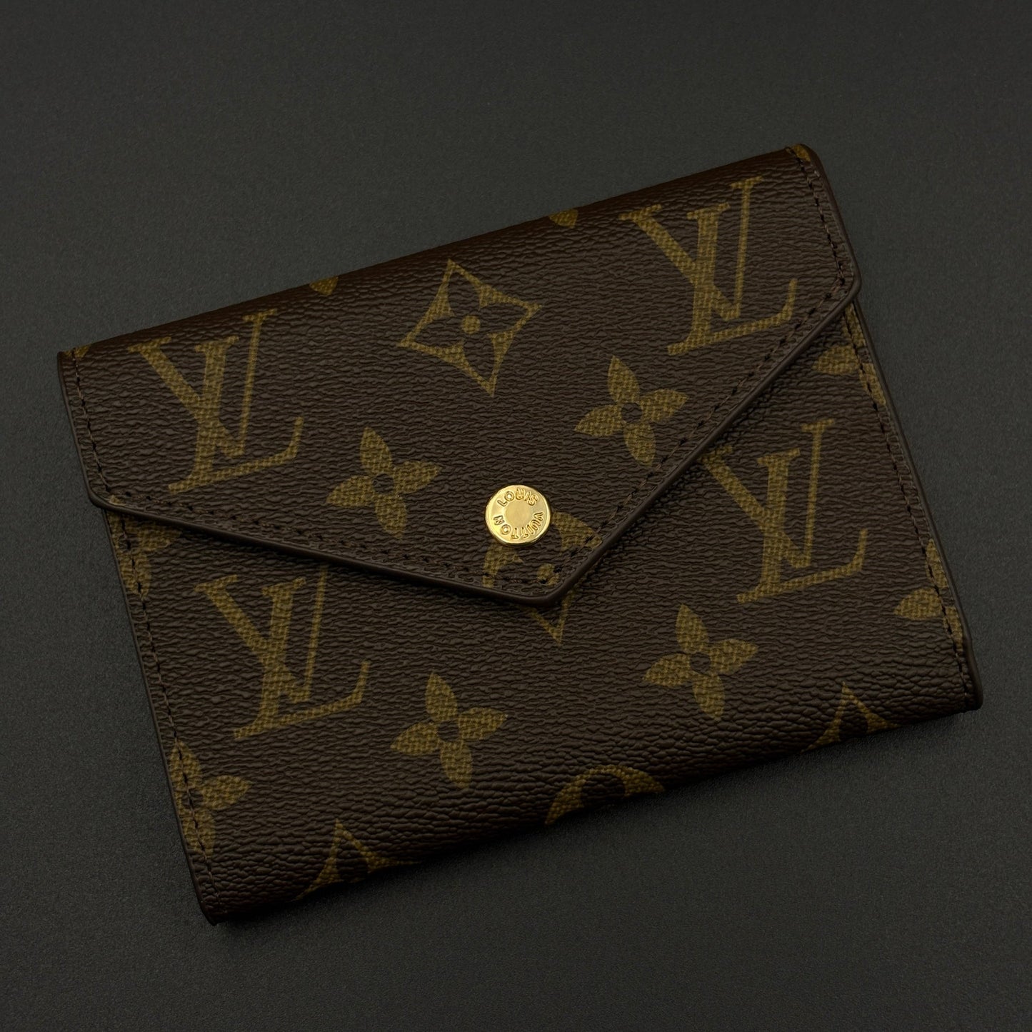 Luxury Fashion Brand Monogram Card Holder Wallet with Flap Closure with Box