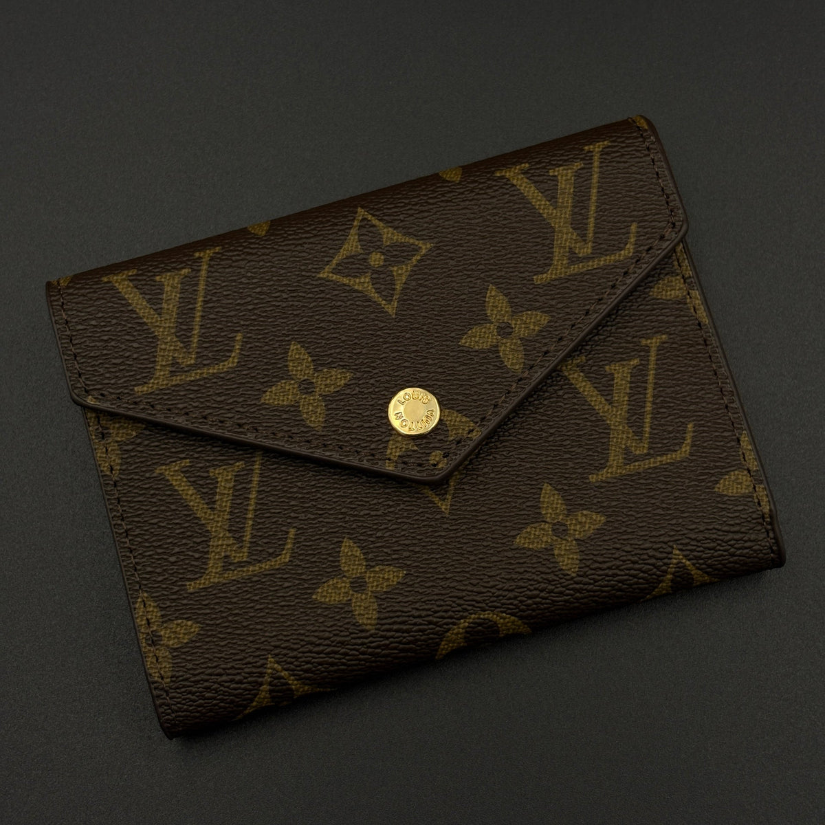 Luxury Fashion Brand Monogram Card Holder Wallet with Flap Closure with Box