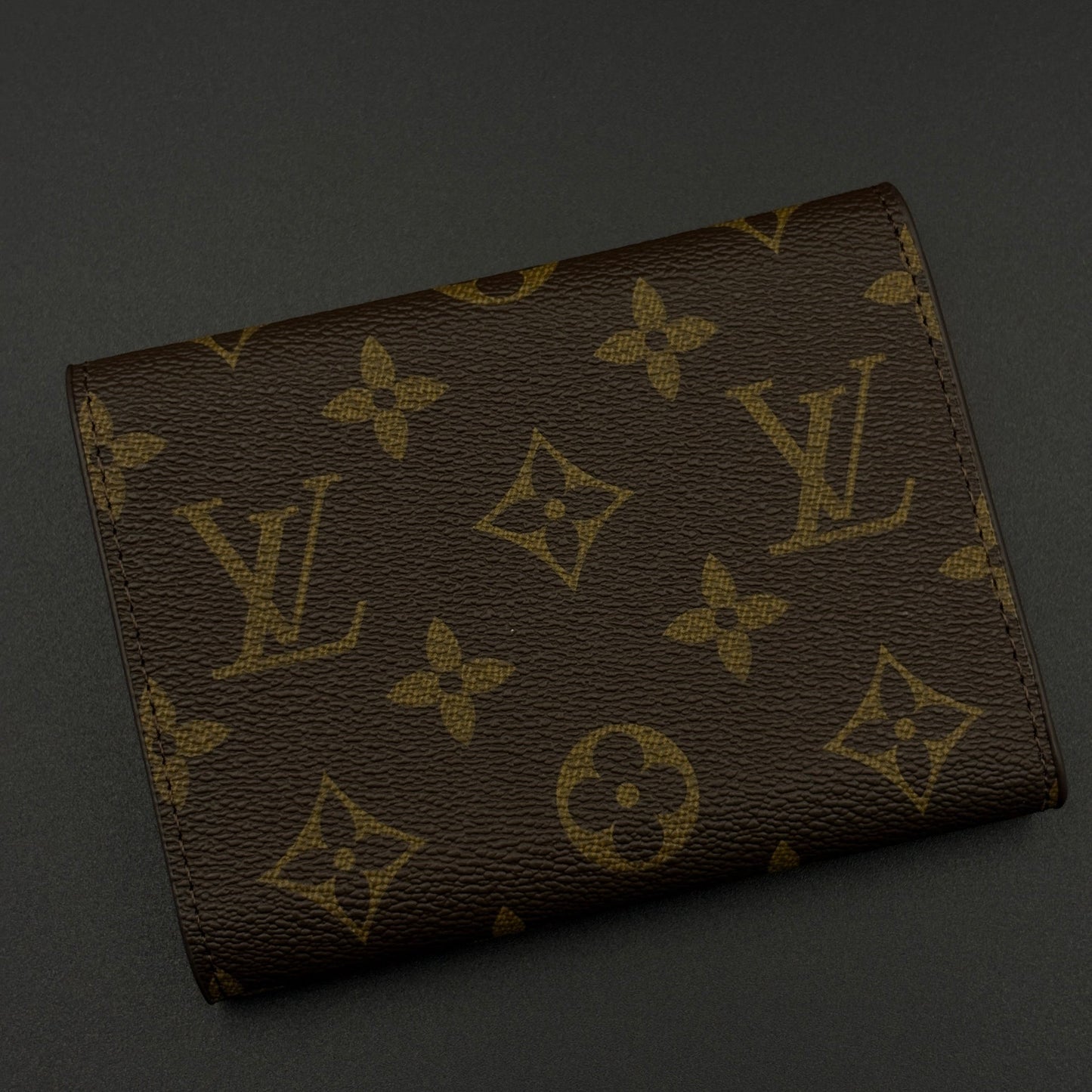 Luxury Fashion Brand Monogram Card Holder Wallet with Flap Closure with Box