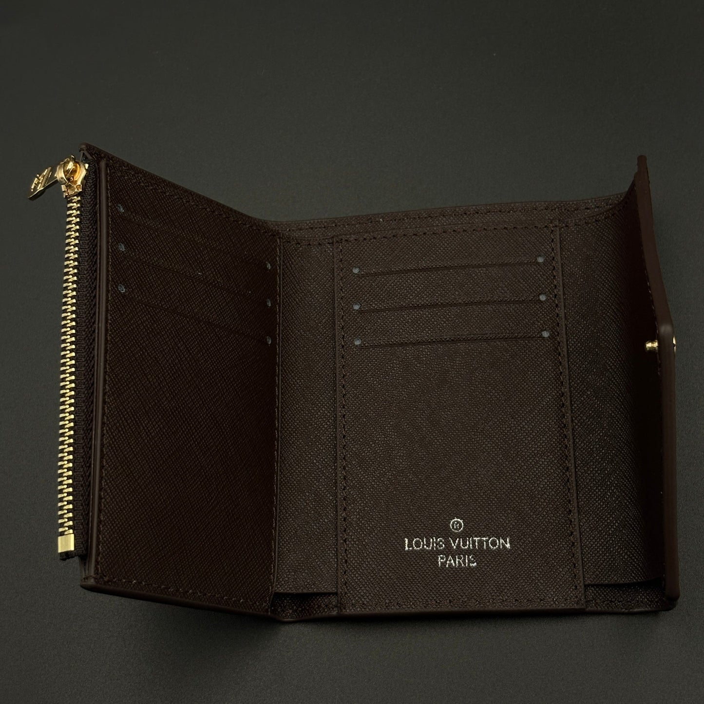Luxury Fashion Brand Monogram Card Holder Wallet with Flap Closure with Box
