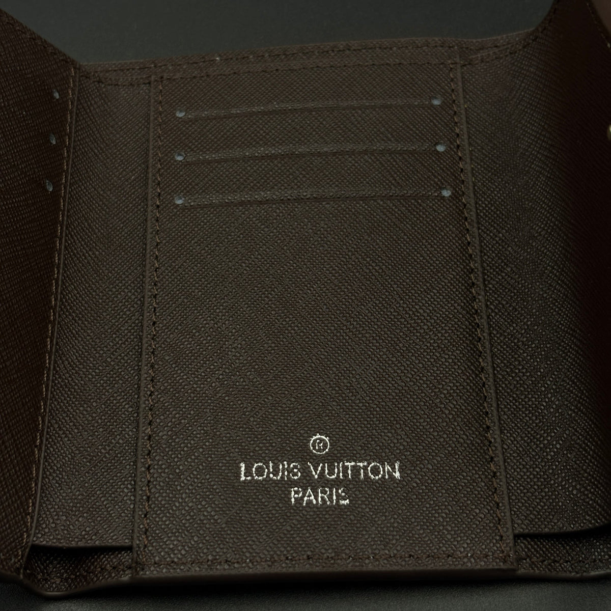 Luxury Fashion Brand Monogram Card Holder Wallet with Flap Closure with Box