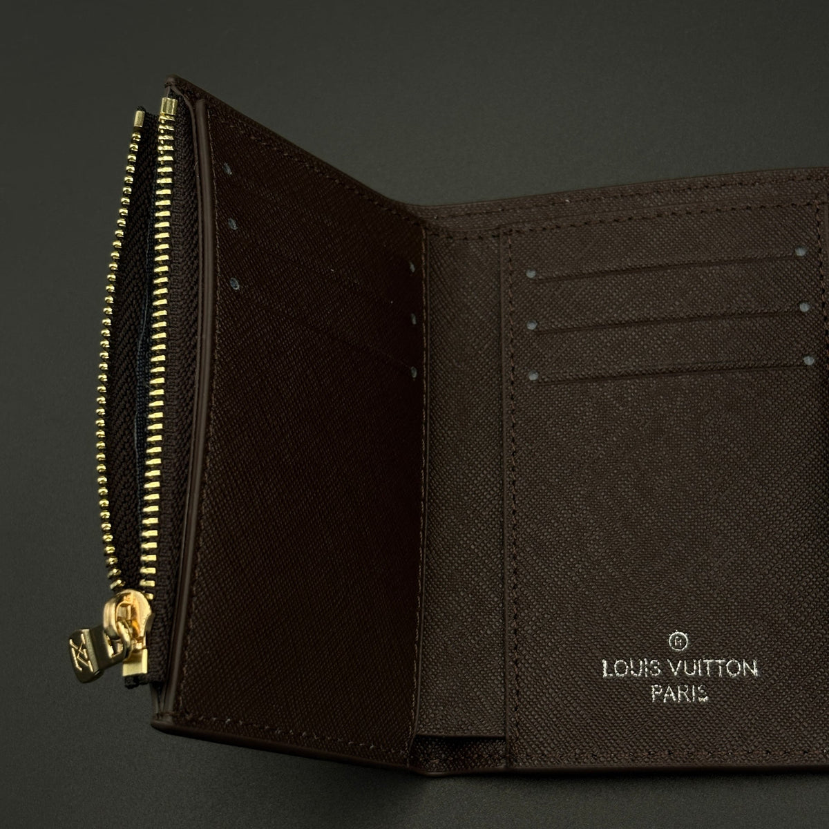 Luxury Fashion Brand Monogram Card Holder Wallet with Flap Closure with Box