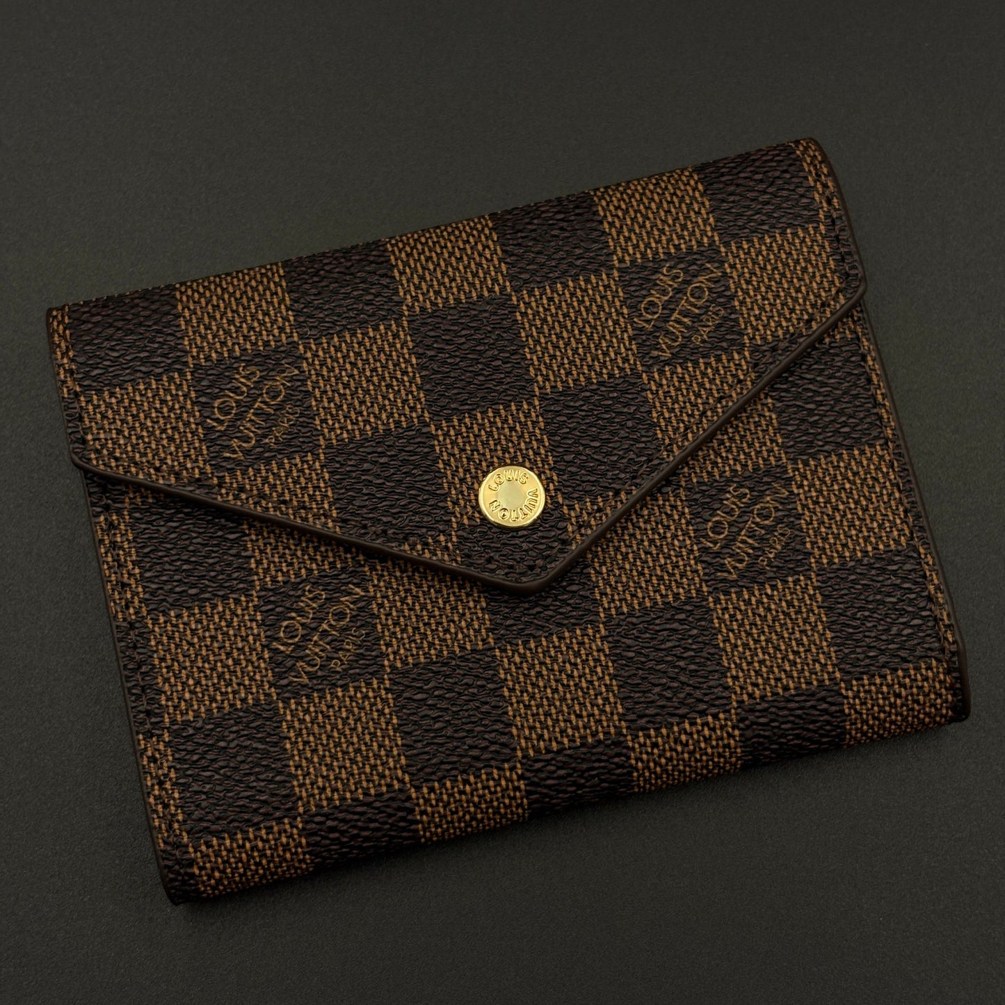 Luxury Fashion Brand Monogram Card Holder Wallet with Flap Closure with Box