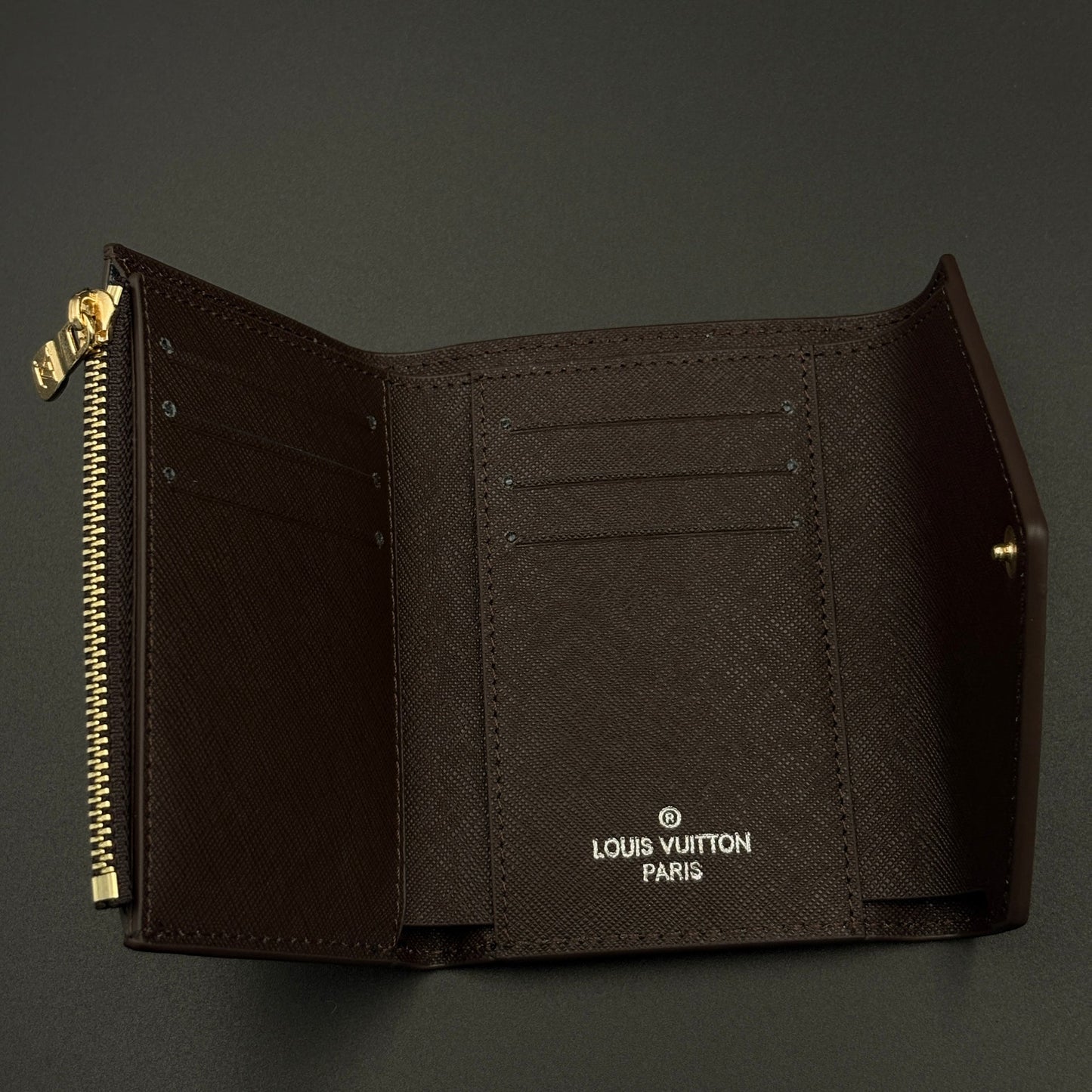 Luxury Fashion Brand Monogram Card Holder Wallet with Flap Closure with Box