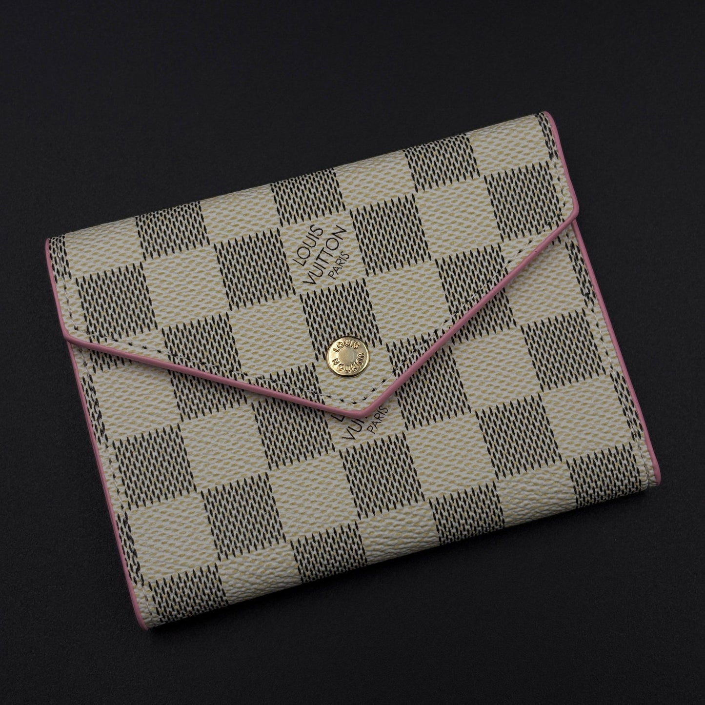 Luxury Fashion Brand Monogram Card Holder Wallet with Flap Closure with Box