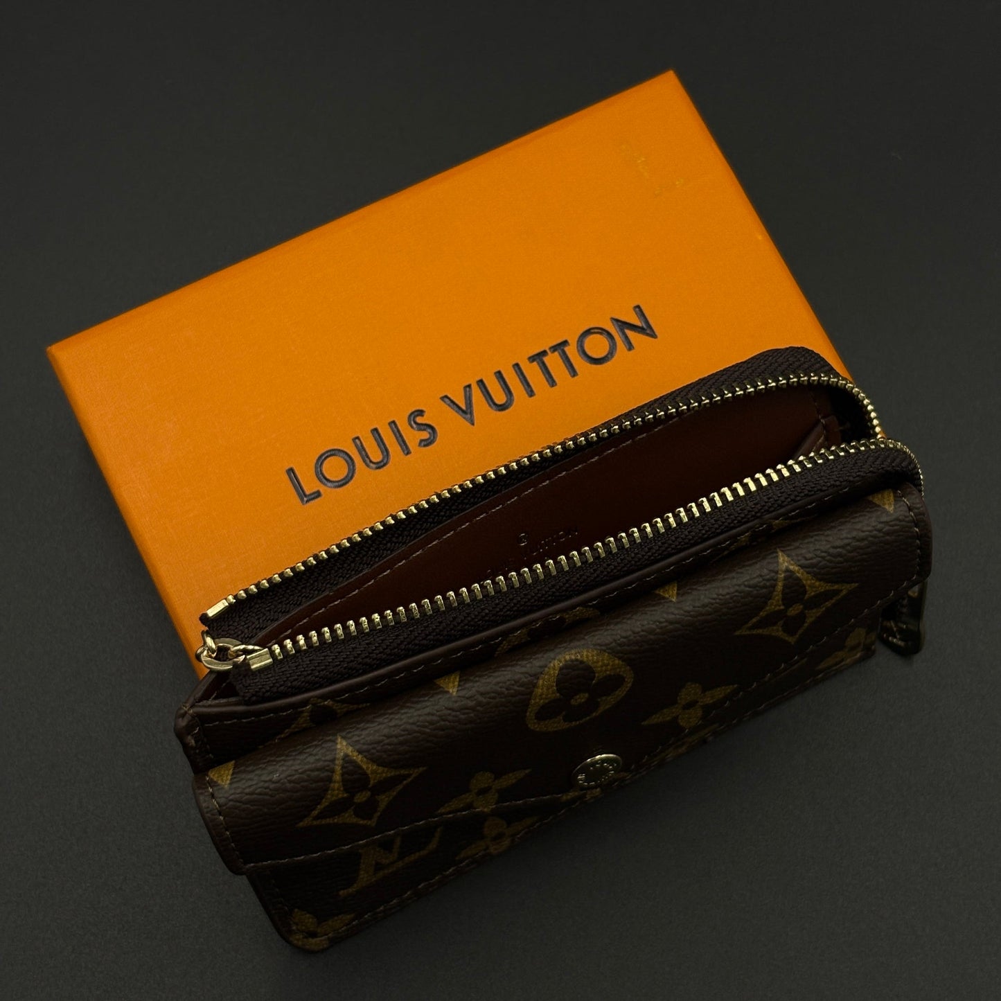 Luxury Fashion Brand Monogram Recto Verso Card Holder with Chain Hook with Box