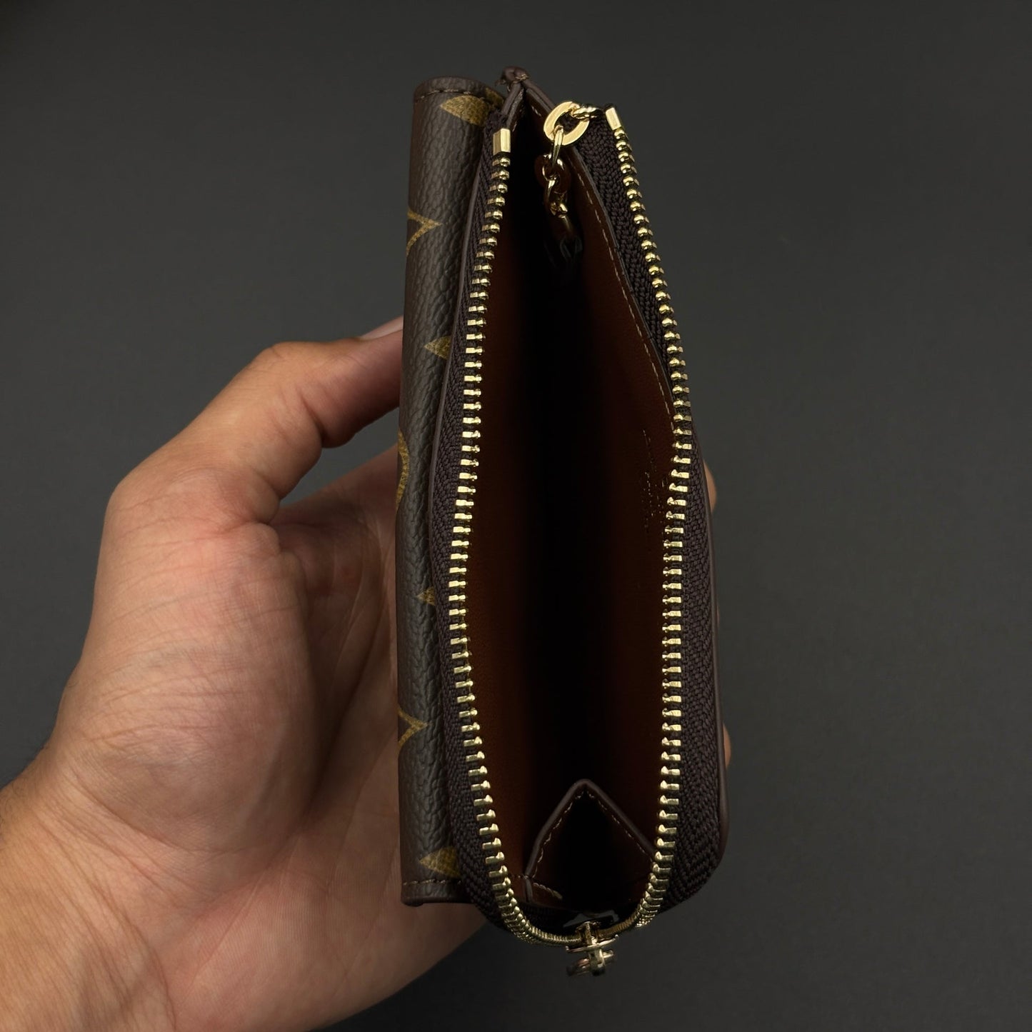 Luxury Fashion Brand Monogram Recto Verso Card Holder with Chain Hook with Box