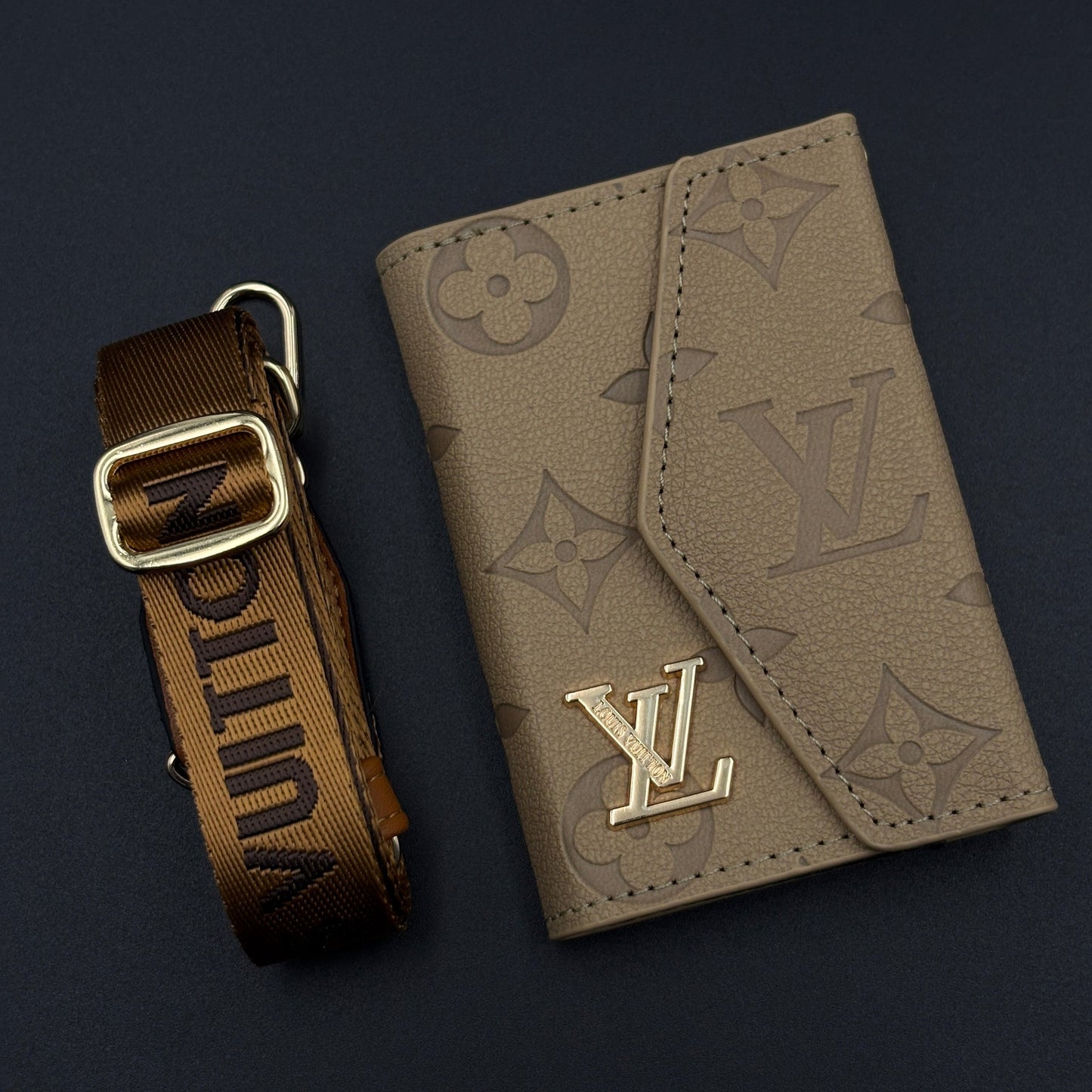 Luxury Fashion Brand Monogram Empreinte Victorine Wallet Card Holder Strap with Box