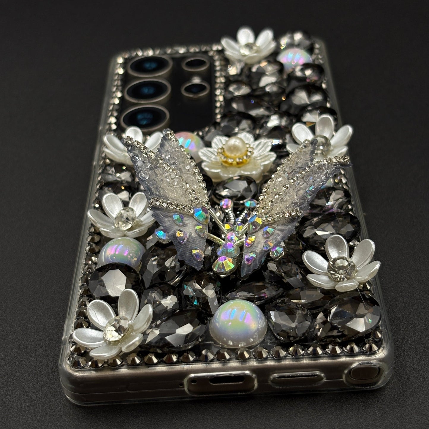 Bling Butterfly & Flower Phone Case for Samsung Galaxy S25 Ultra | Luxury Rhinestone Crystal