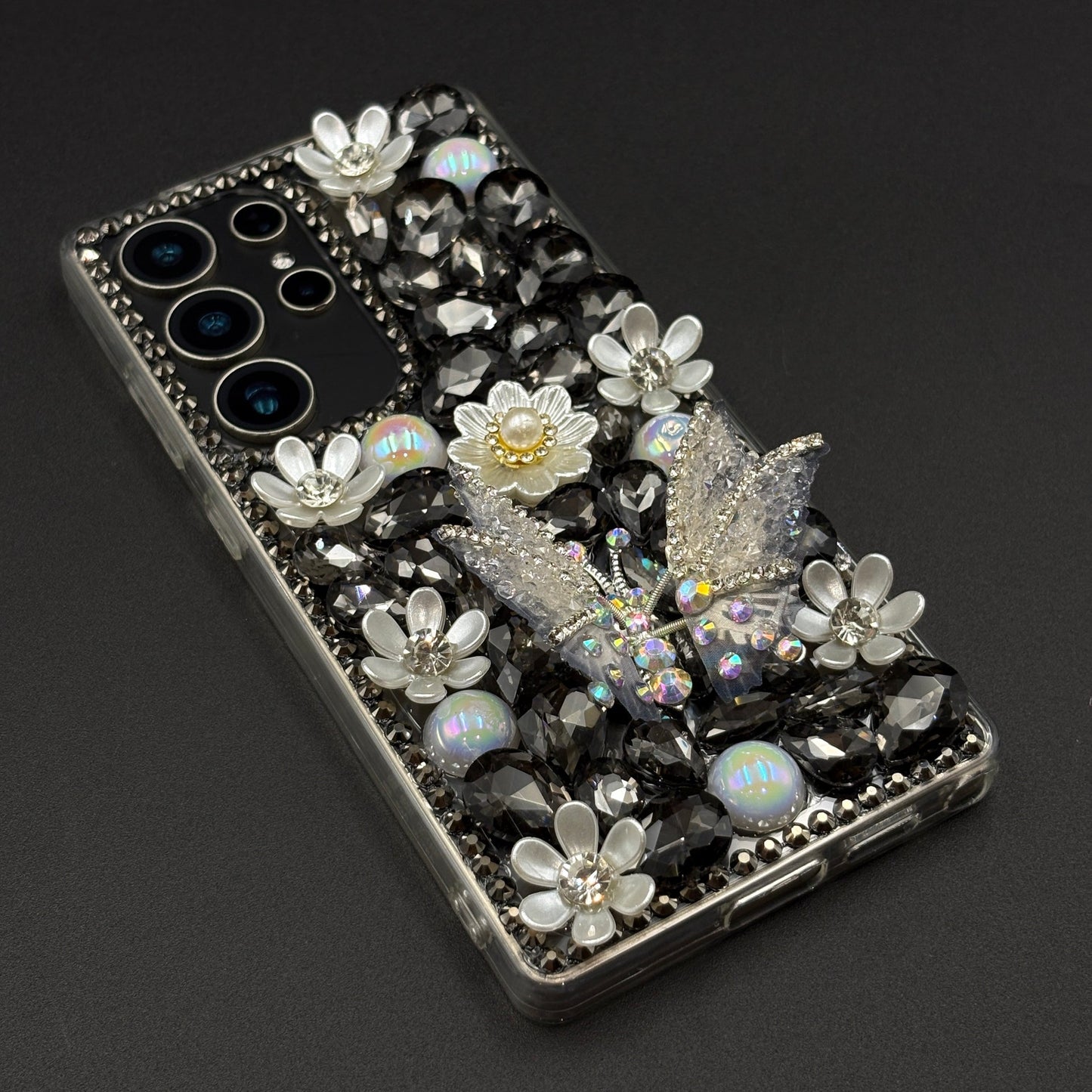 Bling Butterfly & Flower Phone Case for Samsung Galaxy S25 Ultra | Luxury Rhinestone Crystal