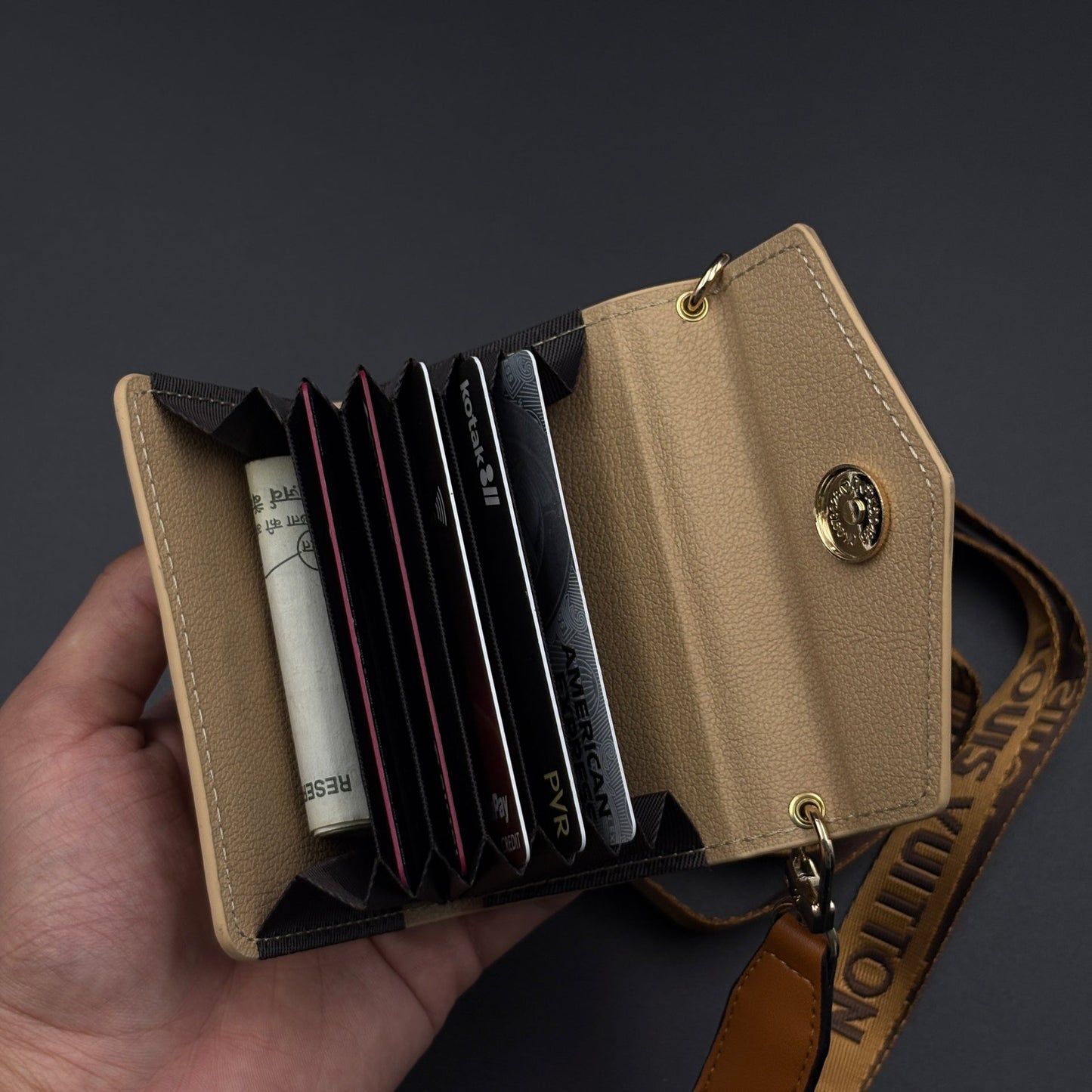 Luxury Fashion Brand Monogram Empreinte Victorine Wallet Card Holder Strap with Box
