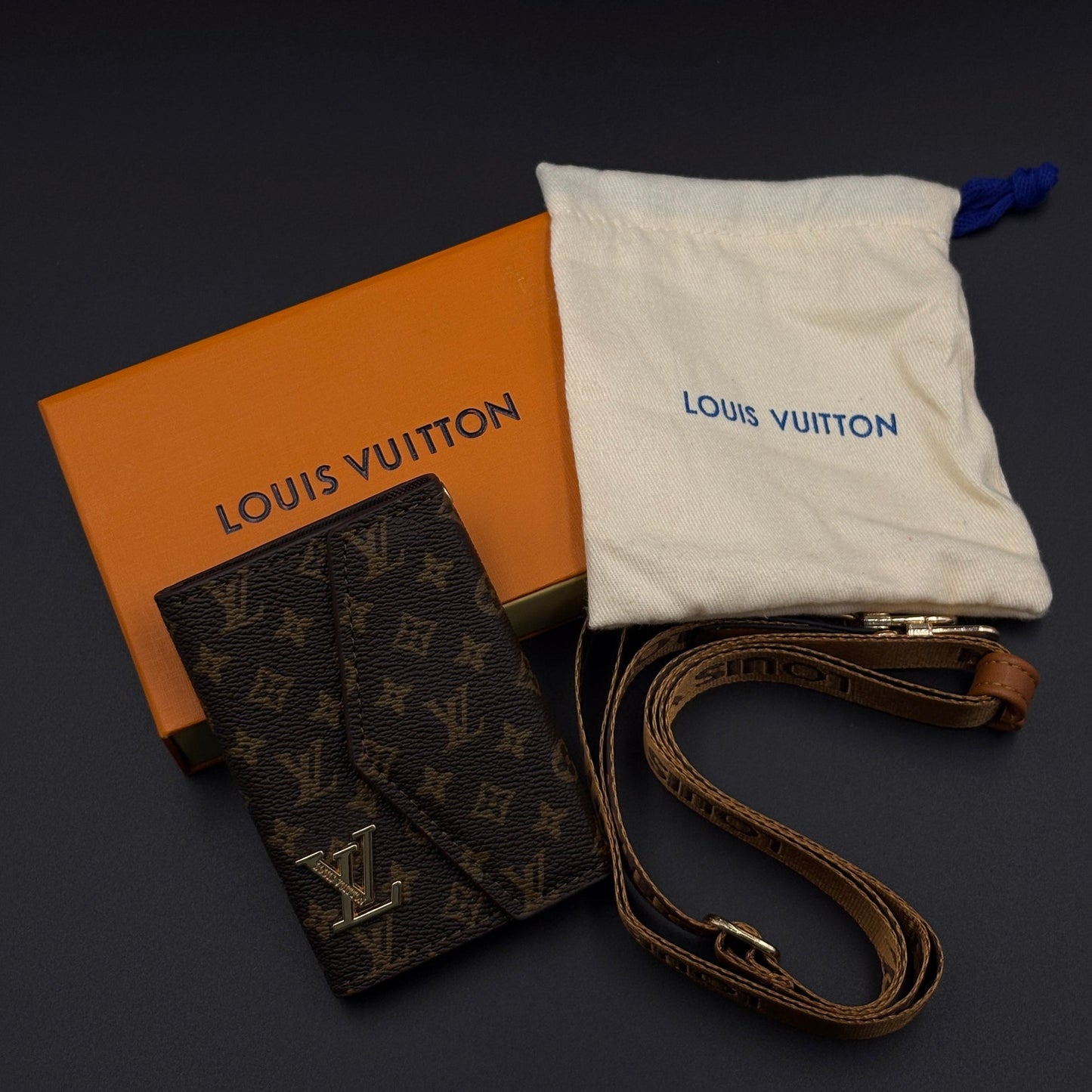 Luxury Fashion Brand Pattern Monogram Empreinte Victorine Wallet Card Holder Strap with Box