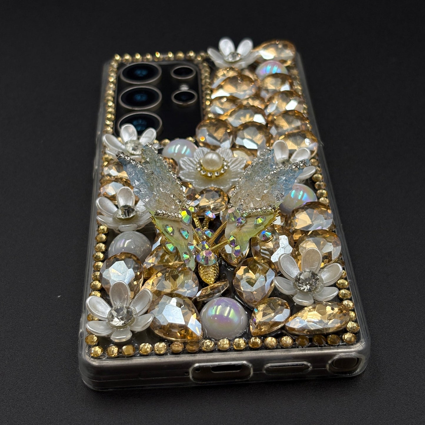 Bling Butterfly & Flower Phone Case for Samsung Galaxy S25 Ultra | Luxury Rhinestone Crystal