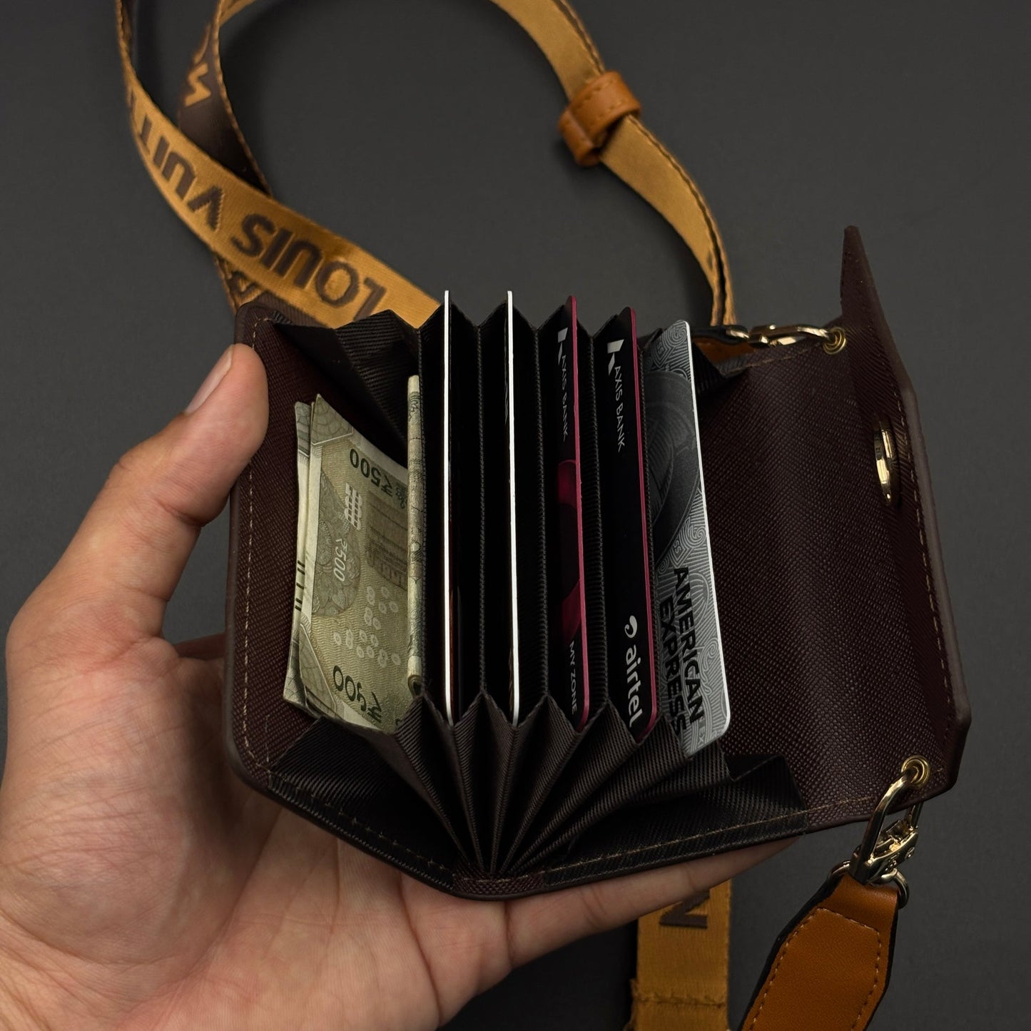 Luxury Fashion Brand Pattern Monogram Empreinte Victorine Wallet Card Holder Strap with Box
