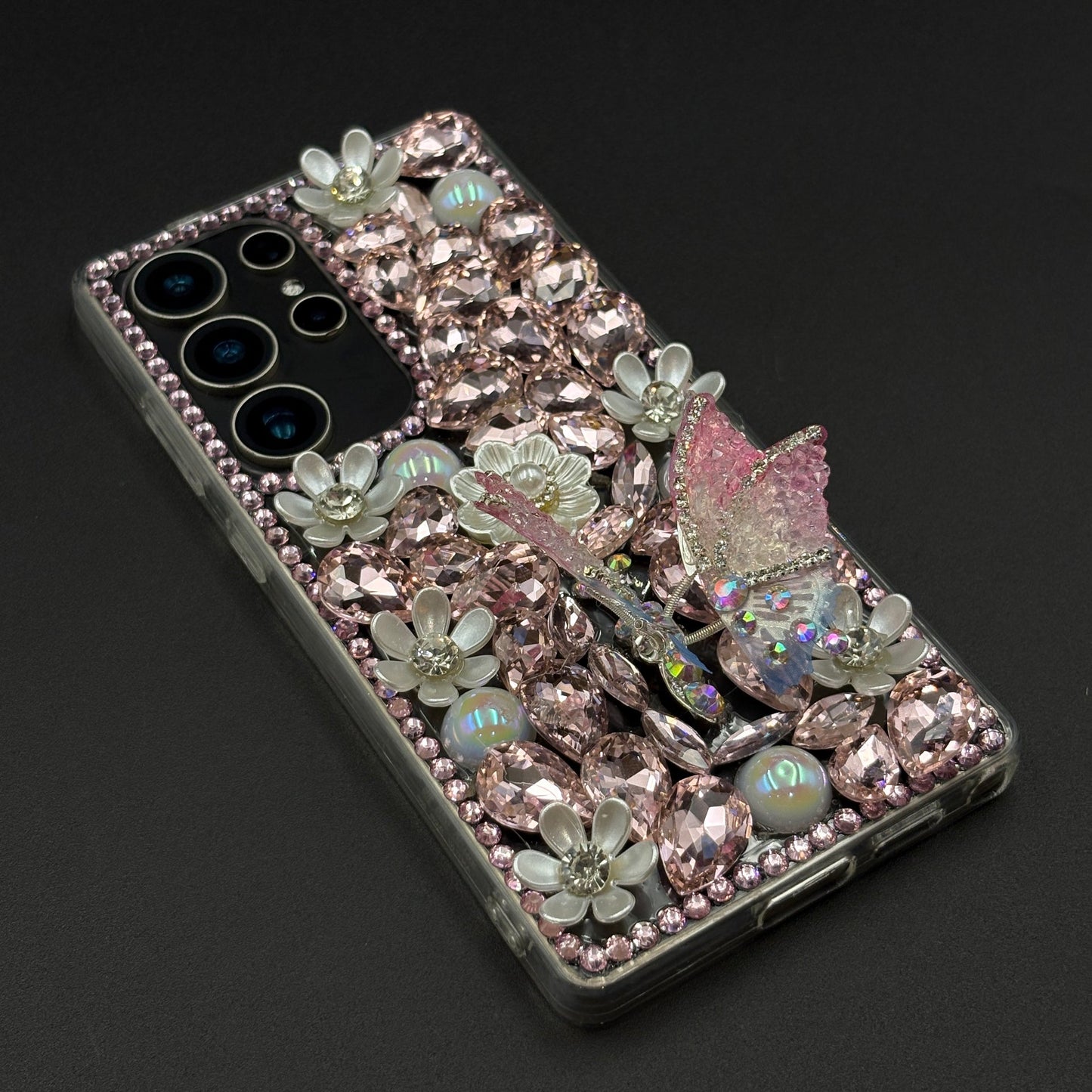 Bling Butterfly & Flower Phone Case for Samsung Galaxy S25 Ultra | Luxury Rhinestone Crystal