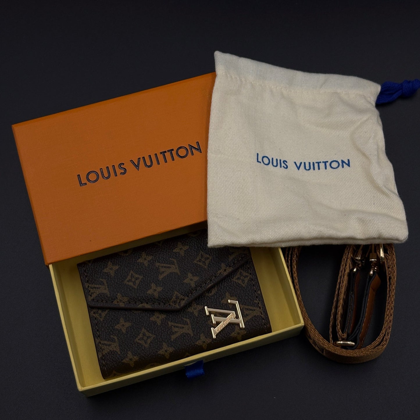 Luxury Fashion Brand Pattern Monogram Empreinte Victorine Wallet Card Holder Strap with Box