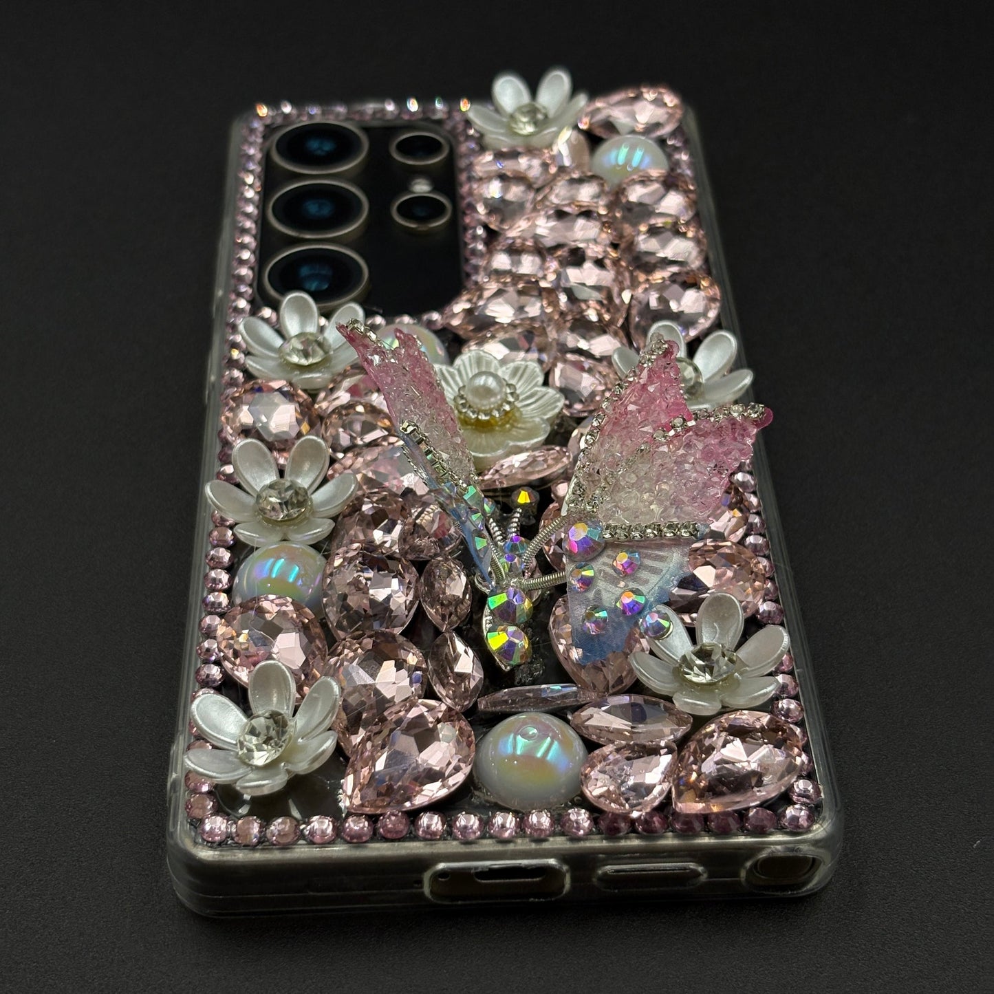 Bling Butterfly & Flower Phone Case for Samsung Galaxy S25 Ultra | Luxury Rhinestone Crystal