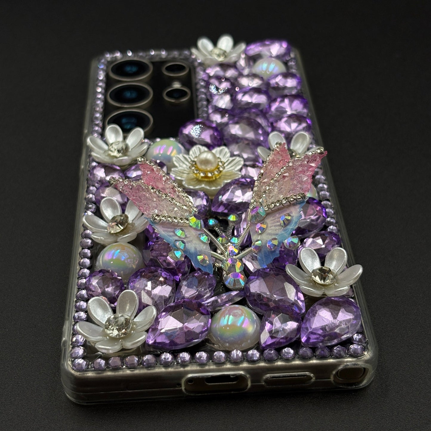 Bling Butterfly & Flower Phone Case for Samsung Galaxy S25 Ultra | Luxury Rhinestone Crystal