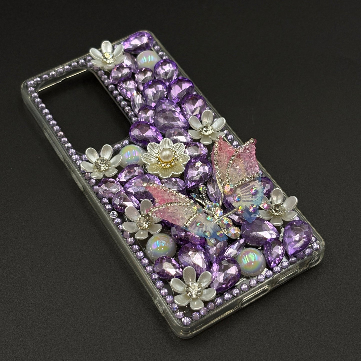 Bling Butterfly & Flower Phone Case for Samsung Galaxy S25 Ultra | Luxury Rhinestone Crystal